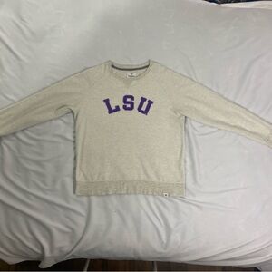 Fanatics Cream and Purple Crewneck Sweater